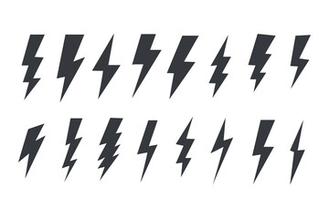 Lightning icon set. thunderbolt icon symbol collections. electric icon. power and energy sign, icon vector.
