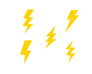 Thunder bolt vector icon. Flash icon set. Lightning icons white background. Electrical and energy sign. power icon. Electric concept stock vector illustration.