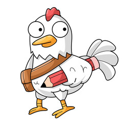 Chick Cartoon Vector Icon Illustration. Animal Science Icon Concept Isolated Premium Vector. 