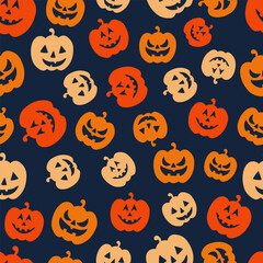 Vector abstract seamless cute halloween pattern.