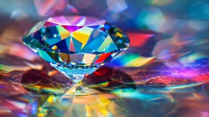 Sparkling Diamond on a Colorful Background.