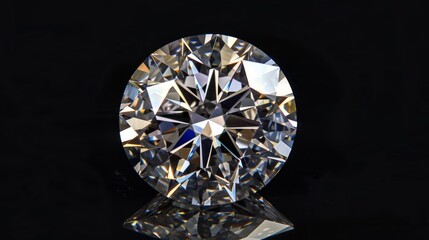 Close Up of a Sparkling Diamond on a Black Background.