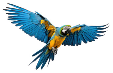 Obraz premium PNG Macaw parrot fly animal bird white background.