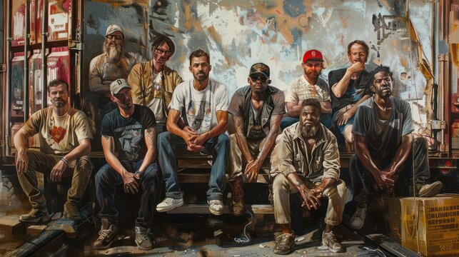 Group portrait of a moving crew