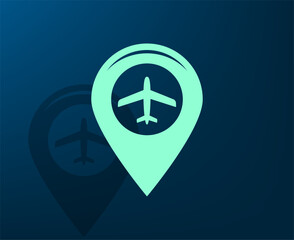 Obraz premium Vector illustration with shadow on blue background with gradient