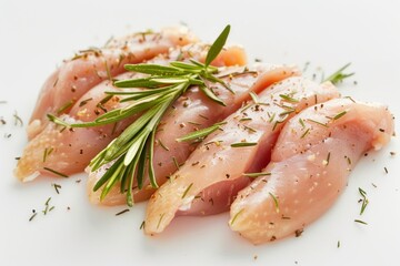 fresh chicken meat on white plain background. Isolated on solid background