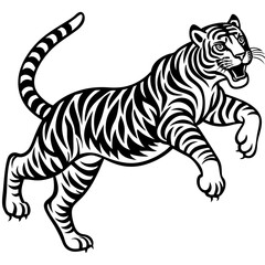 Tiger sideways vector 