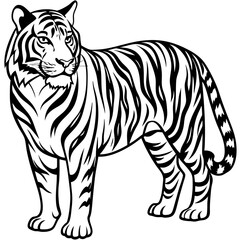 Tiger sideways vector 