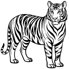 Tiger sideways vector 