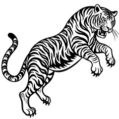 Tiger sideways vector 