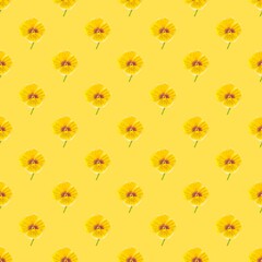 seamless pattern with yellow flowers