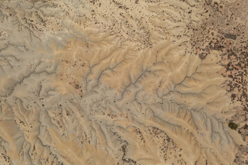 Aerial view of the Abanilla desert or Mahoya Desert in Murcia, Spain