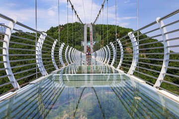 China, Jilin Province, Longjing County, suspended glass bridge 5 D