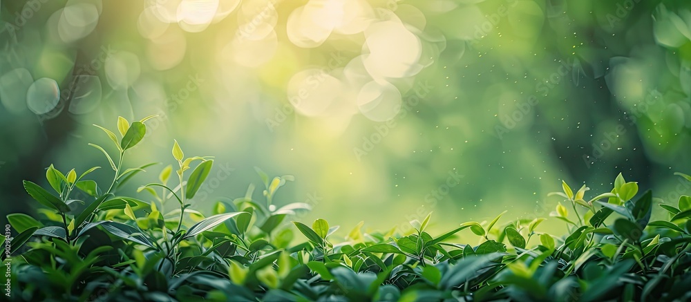 Poster green garden scene with blurred background perfect for a copy space image