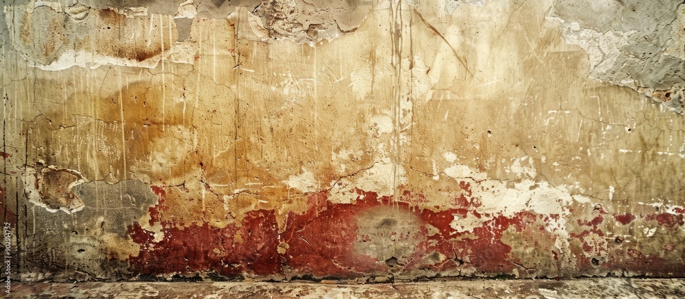 Poster vintage textured wall with an artistic grunge look offering a wide rough backdrop ideal for text pla