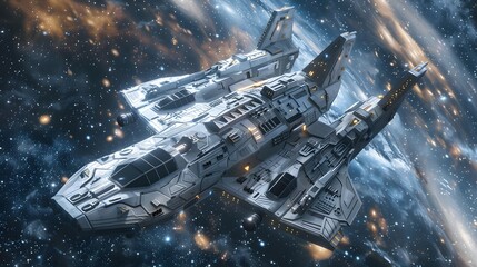 Obraz premium spaceship traveling through space