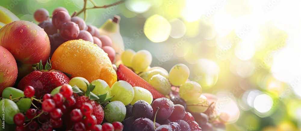 Poster Selective focus showcasing a fruit concept with copy space image