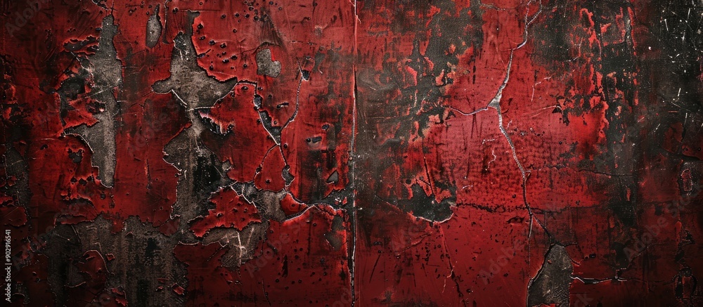Poster old walls with various scratches a dark side red finish and a halloween theme ideal for a copy space