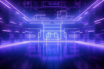 Neon Lights in a Futuristic Room