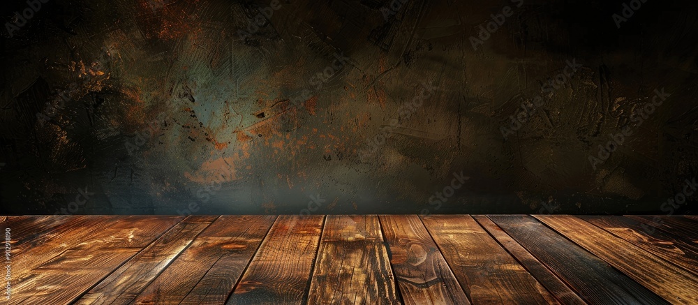 Fototapete Background showing a wooden table with an empty copy space image