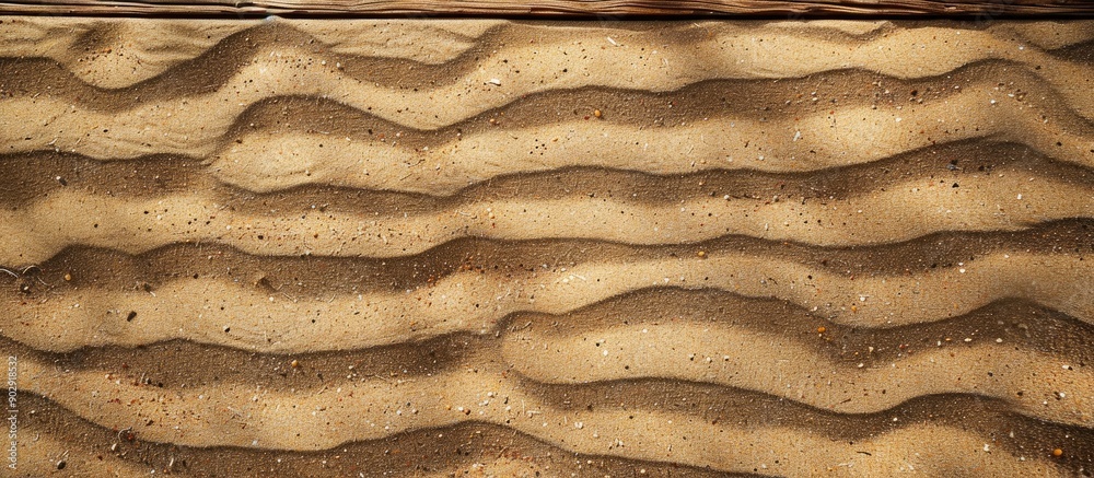 Poster sand background with copy space image showcasing wooden planks board