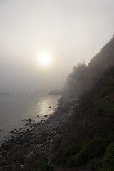 Wonderful nature view, foggy weather, mystical atmosphere