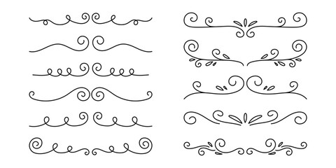 collection of border lines with editable strokes