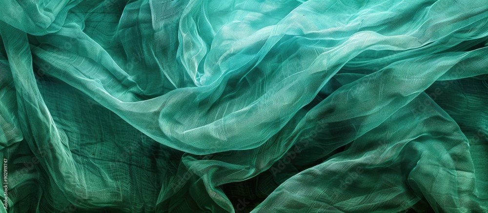 Poster background of turquoise green gauze with copy space image available