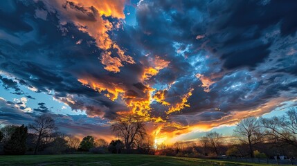 Fototapeta premium Dramatic sky at sunset