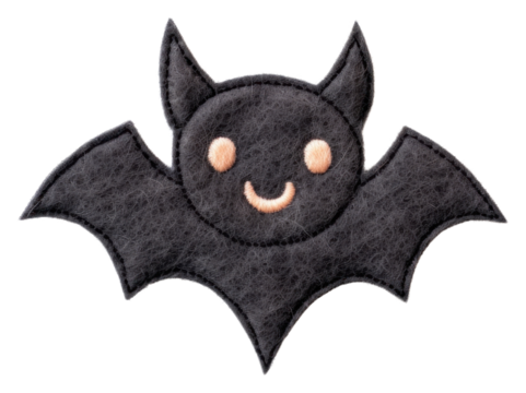 PNG Felt stickers of a single bat symbol accessories accessory.