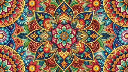 A Tapestry of Time: Celebrating Life's Journey Through Vibrant Patterns  Generative AI