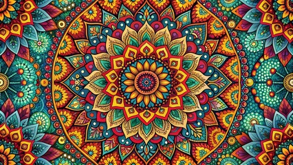 A Tapestry of Time: Celebrating Life's Journey Through Vibrant Patterns  AI generated