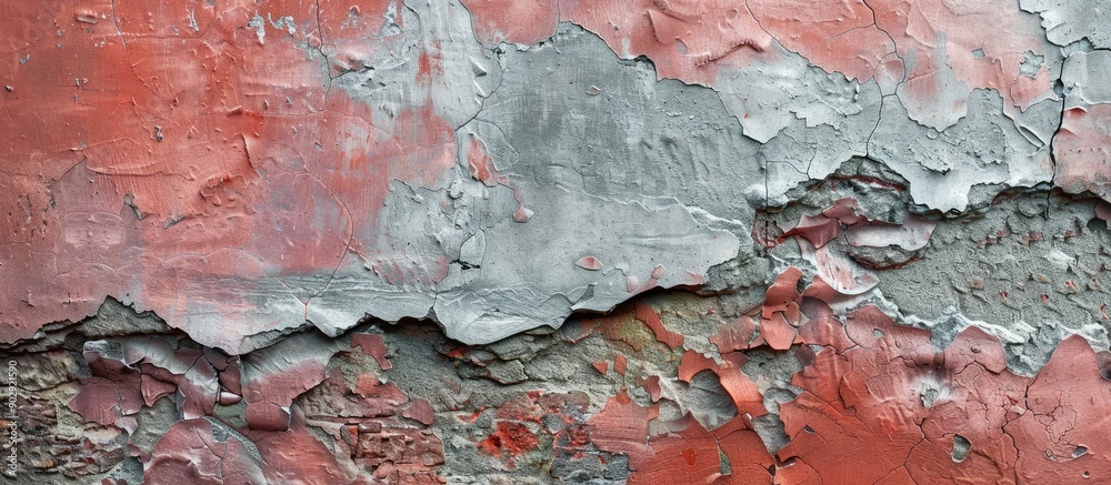 Poster venetian stucco textured red gray stone wall background perfect for text top view with copy space im
