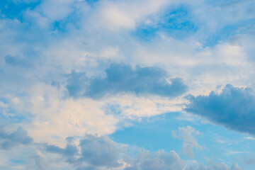 Fototapeta premium Dark and white clouds in a blue sky sky, Almere, Flevoland, The Netherlands, July 30, 2024