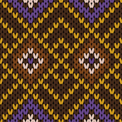 Seamless Knitted Pattern. Heart Cross Stitch Embroidery seamless pattern on background. Design for fashion texture,fabric,clothing,wrapping,print geometric ethnic oriental.