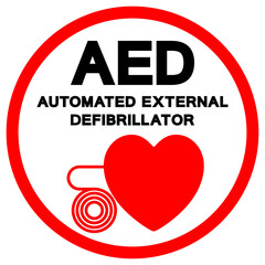 AED Automated External Defibrillator Symbol Sign, Vector Illustration, Isolate On White Background Label .EPS10