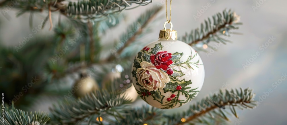Poster handcrafted ornament for christmas tree with a copy space image
