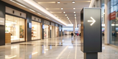 Direction Sign in a Modern Shopping Mall