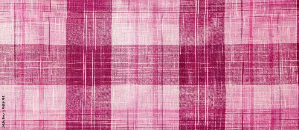 Poster Top view of a pink plaid pattern with space for text or other elements in the image. Creative banner. Copyspace image