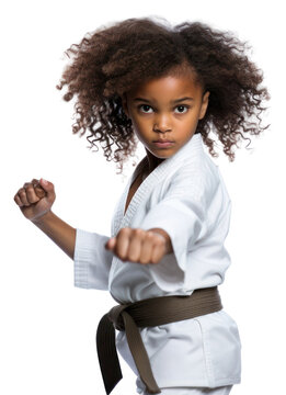 PNG Karate sports child girl.