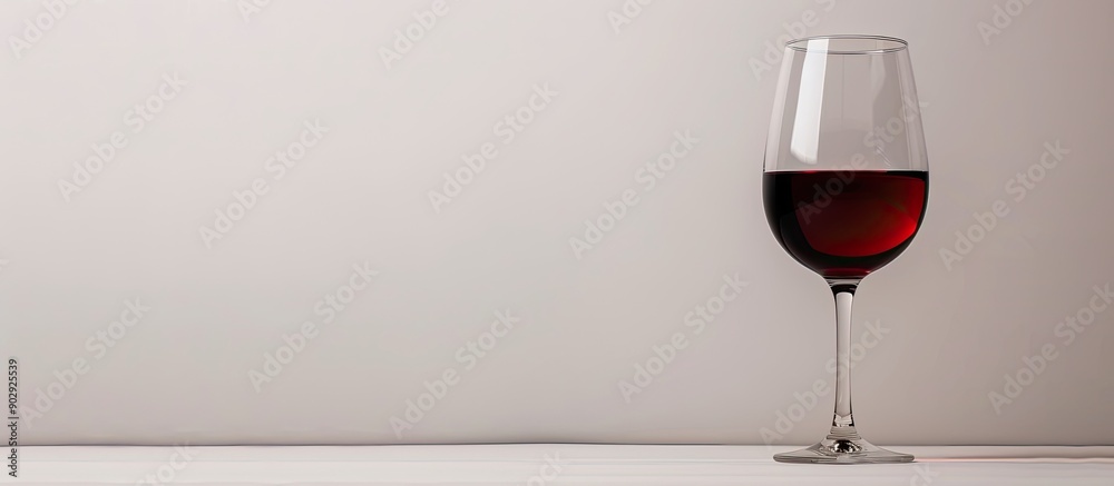 Poster On a white background there is a red wine glass with available copy space image on the right