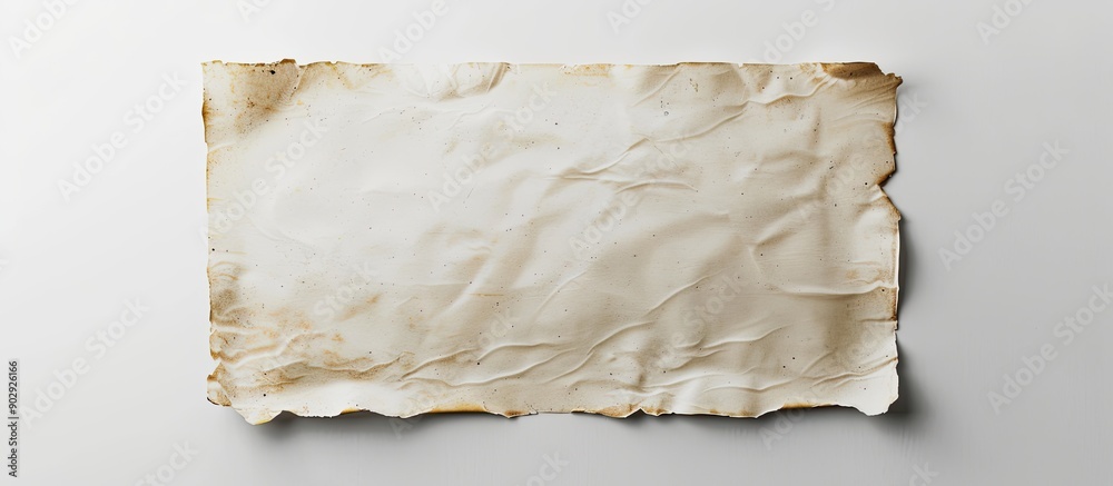 Leinwandbilder mock up of a vintage paper sheet on a plain white background with copy space image