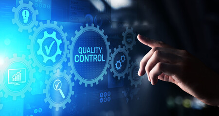 Quality control assurance standards business technology concept.