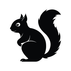 A Squirrel silhouette vector art illustration