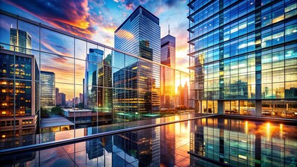 Fototapeta premium Cityscape of Innovation: A Double Exposure of Progress Generative AI