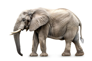 Realistic 8K Photo of an Elephant on a White Background