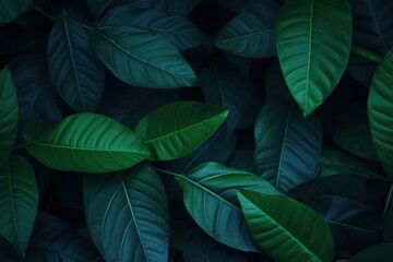 Dark Green Leaves Background