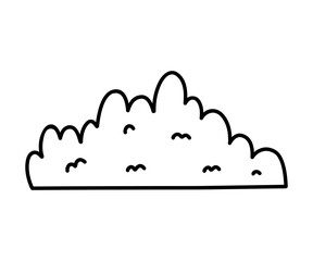 Bush isolated on a white background. Vector hand-drawn illustration in doodle style. Perfect for cards, decorations, logo, various designs.