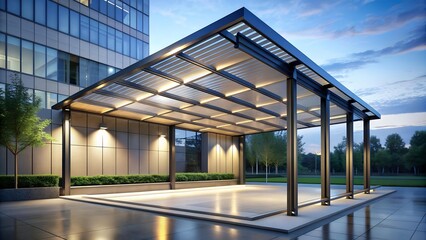 Obraz premium Modern Minimalist Canopy: A Sleek and Functional Entryway AI Generated