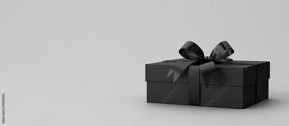 Aufkleber gift black box displayed on a white background with copy space image